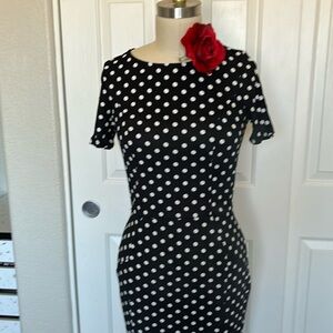 1950s vintage inspired polka dot wiggle dress by Unique Vintage